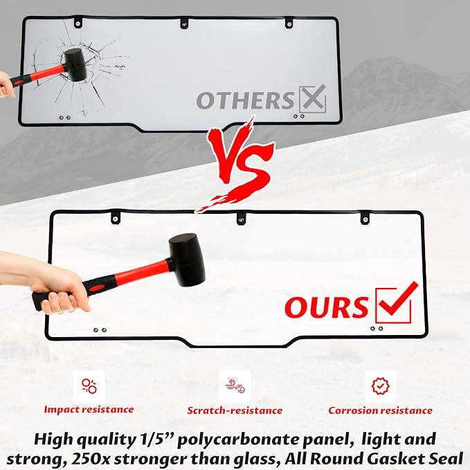 SAUTVS Rear & Front Windshields for Ranger 1000/XP 1000 17-26, Clear Front and Rear Poly Full Windshields Windows for Polaris Ranger XP 1000/Ranger 1000/XP 900/Diesel/Crew 2017-2026 Accessories