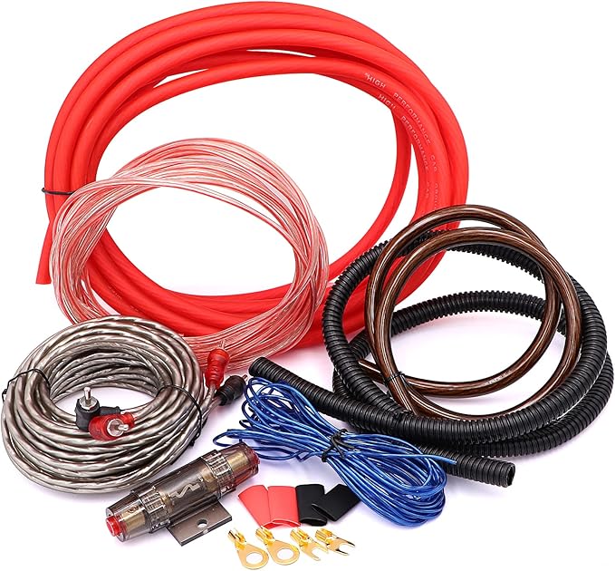 4 Gauge Amp Subwoofer Wiring Kit,Make Connections and Brings Power to Your Amplifier,Audio,Subwoofers and Speakers
