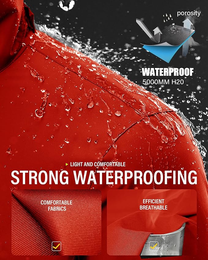 iCreek Rain Suit Waterproof Jacket and Pants Hi Vis Raincoat for Men and Women Reflective Outdoor for All-Sport Work