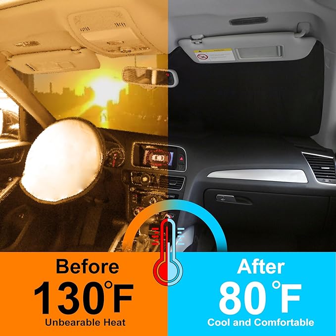 Front Windshield Sun Shade Foldable Window Sun Shade Visor Custom Fit for 2024-2026 Hyumdai Kona Block UV Rays Car Accessories Heat Sun Shield Keep Car Cooler