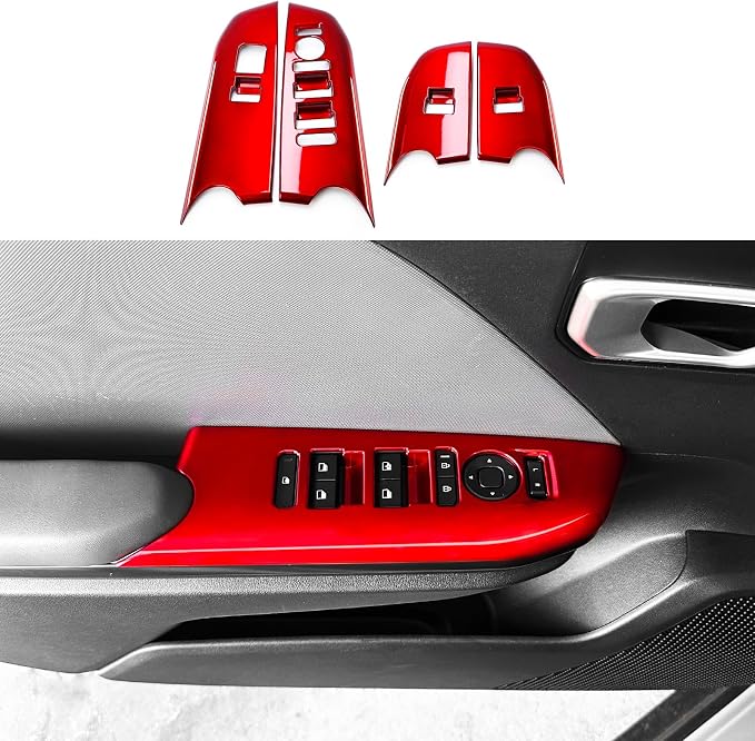 YOUTOOCAR Door Lock Switch Covers Compatible with Kia K4 2025 Accessories (Red)