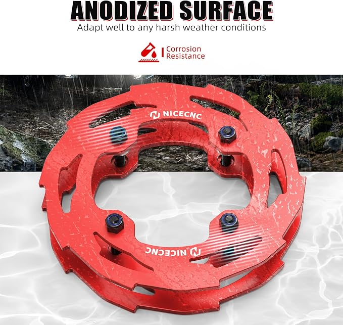 NICECNC Sprocket Guard Chain Cover Protector Compatible with Yamaha YFZ450R 2009 2010 2011 2012 2013-2023, YFZ450R SE 2009-2019 2020 2021 2022 2023, See Fitments Red