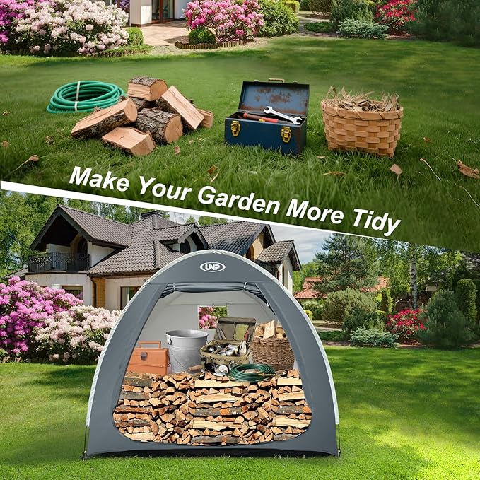 UNP Bike Storage Shed Tent, Portable Outdoor Bike Storage Tent with 210D Oxford Thick PU4000 Waterproof for 1/2/3/4 Bikes, Bike Covers Storage Shed for Bicycles, Lawn Mower, Garden Tools
