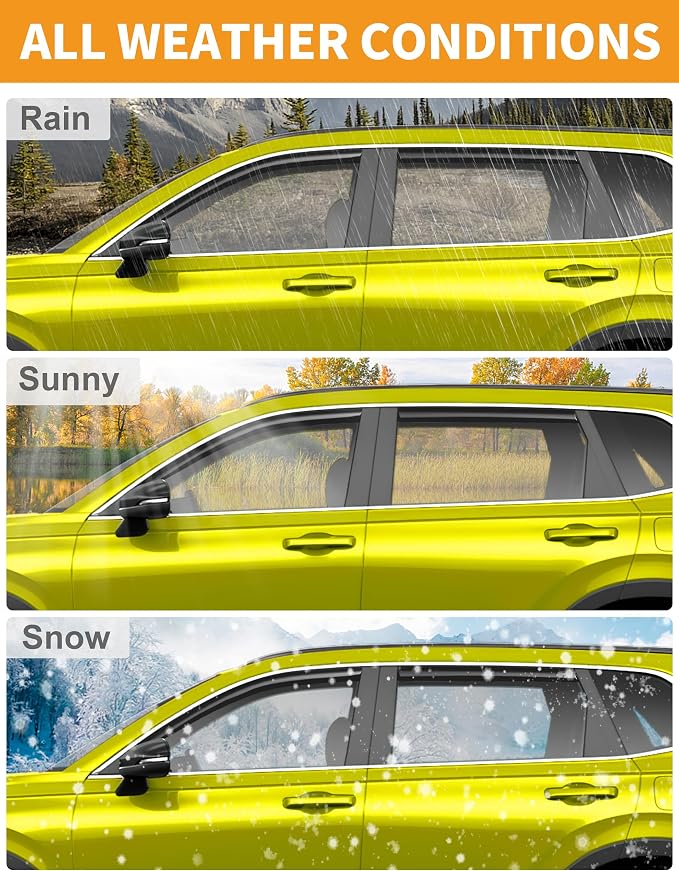 in-Channel Window Rain Guards Fit for Toyota Camry 2018-2024 Extra Durable Rain Guards Side Window Deflectors Vent Visors Vent Shades Exterior Car Accessories Visors - 4 pcs