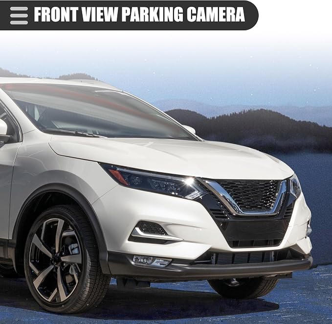 Motoforti Front View Parking Camera, for Nissan Rogue Sport 2017-2019, Plastic Metal, No.284F1-4EA1A/284F1-4EA0A, Black