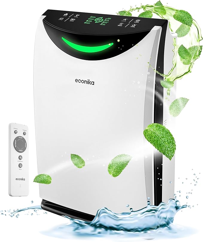 4 in 1 Humidifier and Air Purifier in One Large Room HEPA Air Purifier Humidifier Combo with UV Light, Whole House Large Room Cleaner Up to 1,035 Sq Ft