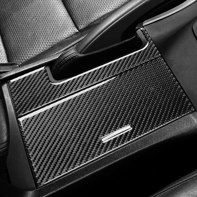 Black Soft Carbon Fiber car Interior Water Cup Panel Set 2/Piece Decorative Stickers Suitable for Acura TSX 09-14 Carbon Fiber car Interior