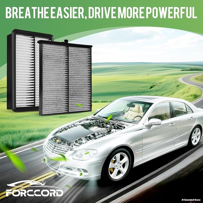 Engine & Cabin Air Filter Fit for 2013-2023 CX-5, 2014-2018 Mazda 3, 2014-2021 Mazda 6 (Not Turbo!) Activated Carbon Cabin Filter Replace#CF11811 CA11259 Car Accessories