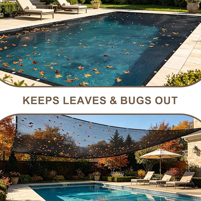 Cool Area 60-70% Shade Cloth 13x27FT Heavy Duty Knitted Mesh Tarp with Grommets Mesh Screen for Patio Canopy Garden Porch Greenhouse Pools Dog Kennel Black(Custom Size)