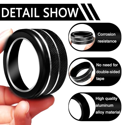 Knob Covers for Honda Civic Accessories 2026 2025 2022-2024 for CRV 2026 2025-2023 for Acura Integra 2023-2025 Hazard Warning Lights, AC, Air Vent, Audio, Push Start Button Cover Ring 12Pcs(Black)