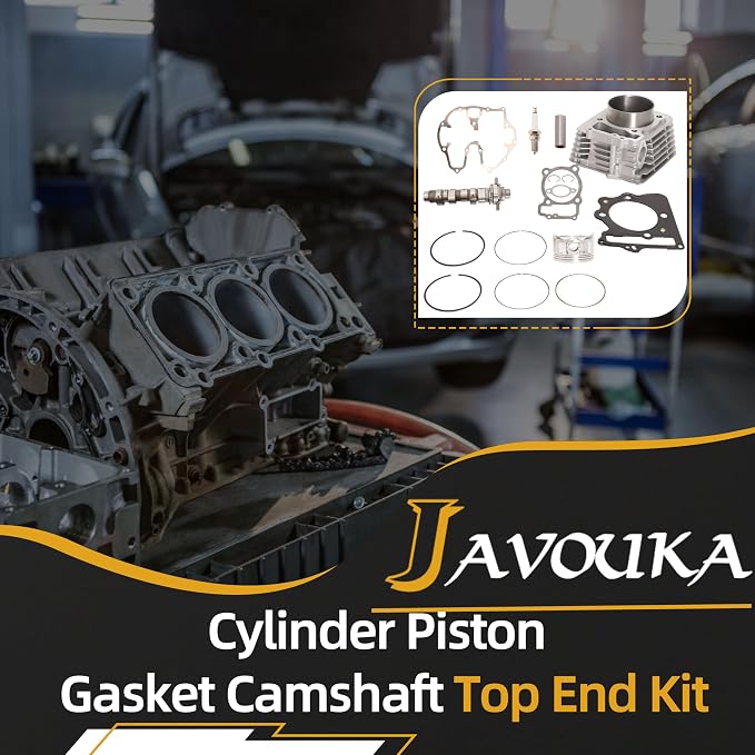Cylinder Piston Gasket Camshaft Top End Kit Fit for Honda TRX400 XR400R 1996-2004 Fit for Honda Sportrax TRX400EX 1999-2009 Fits for Honda TRX400X 2012-2014 OE# 12100-KCY-670 14000-HN1-A70