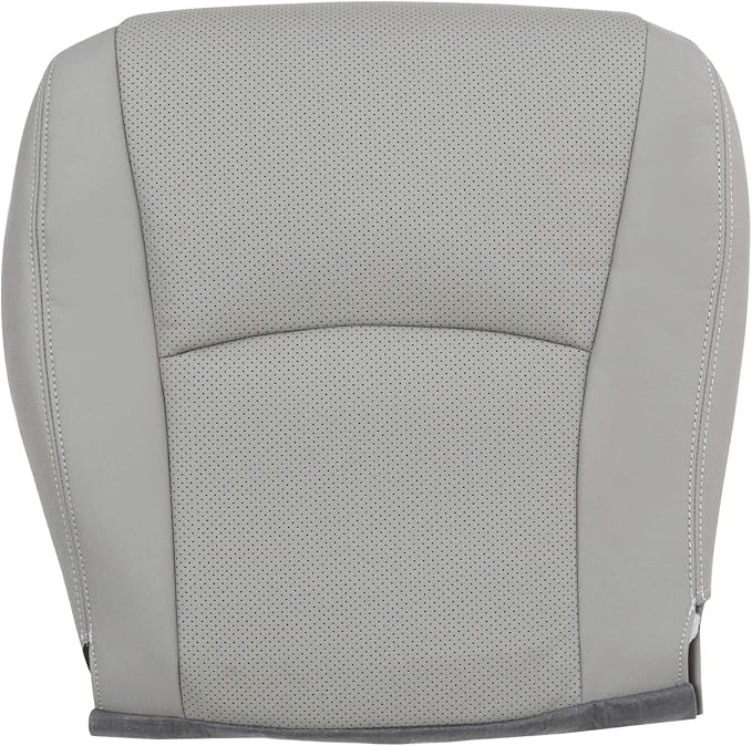 Front Driver & Passenger Bottom Replacement Perforated Leather Seat Covers Gray Compatible with Toyota Highlander 2008 2009 2010 2011 2012 2013