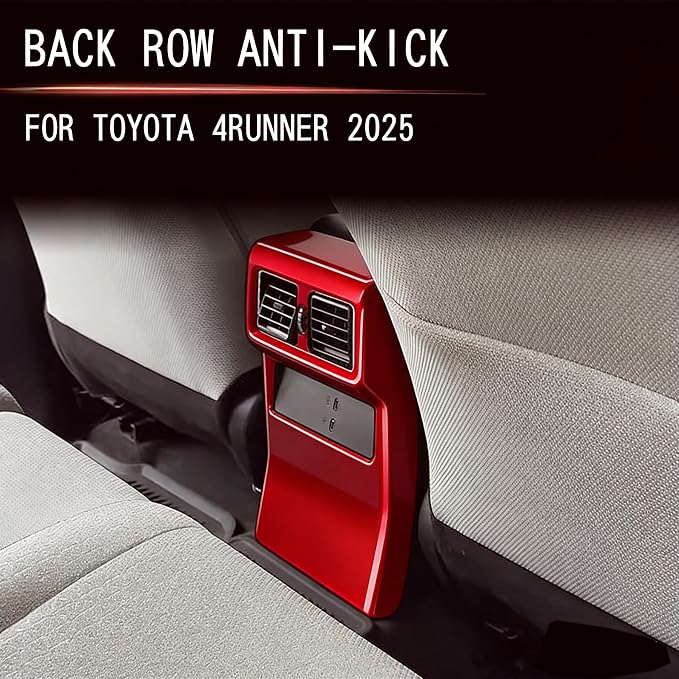 Rear Vent Decor for Toyota 4Runner 2025 2026 Interior Accessories (NOT Fit TRD Pro/TrailHuner) Anti-kick Vent Cover Center Consoles ABS Trim (Dark Red, Rear Vent Cover)