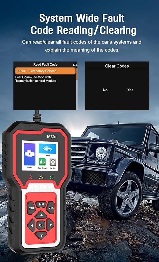 M601 Fit for BMW OBD2 Scanner, Multi-System OBDII Diagnostic Scan Tool and Code Reader with Reset, Enhanced Diagnose Check Engine, Transmission, ABS, SRS, BODY, Chasis, Speaker System & More