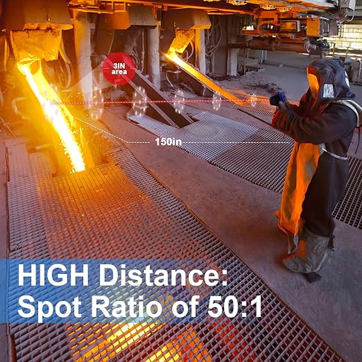 BTMETER BT-1800C Pyrometer -58°F ~3272°F (-50~1800℃) IR Temp Gun, D:S 50:1 High Temperature Infrared Thermometer for Industrial HVAC Forge Furnace Metal Smelting (NOT for Human Temp)