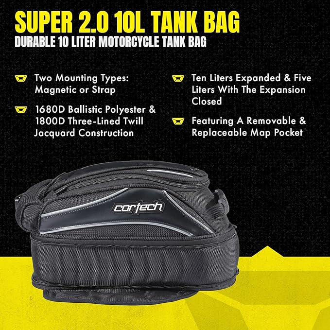 cortech Super 2.0 10L Motorcycle Tank Bag
