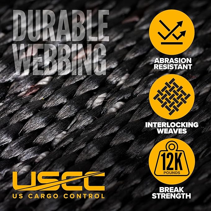 US Cargo Control Cargo Nets for Pickup Truck Bed 5.5 FT x 4.2 FT (2-Pack), Adjustable Truck Cargo Nets with S-Hooks & Cam Buckles, Fits Short Pickup Beds - Can Also Use in Trailers, Garages, Sheds