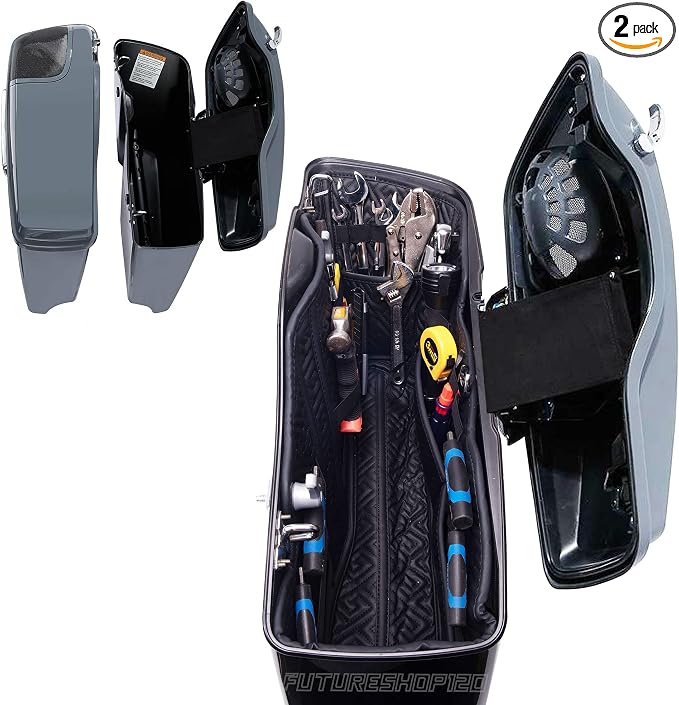Harley Saddlebag Liners Organizer 2 In 1 For 14-22 OEM Standard Saddlebags Lining CVO Tapered Saddlebags 2021 Street Glide Saddle Bag Liners Stretched Saddlebag Liners Carpet Liners Bag Inserts
