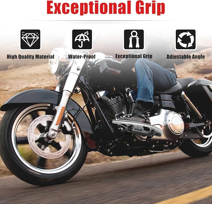 Goldfire Large Floorboards Driver Footpegs Front Rider Foot Rest Pedal Bat Shape Motorcycle Accessories Fit for Harley 2012-2016 FLD, 1986-2017 FL Softail, 1986+ Touring and 2008+ Trike Models, Chrome