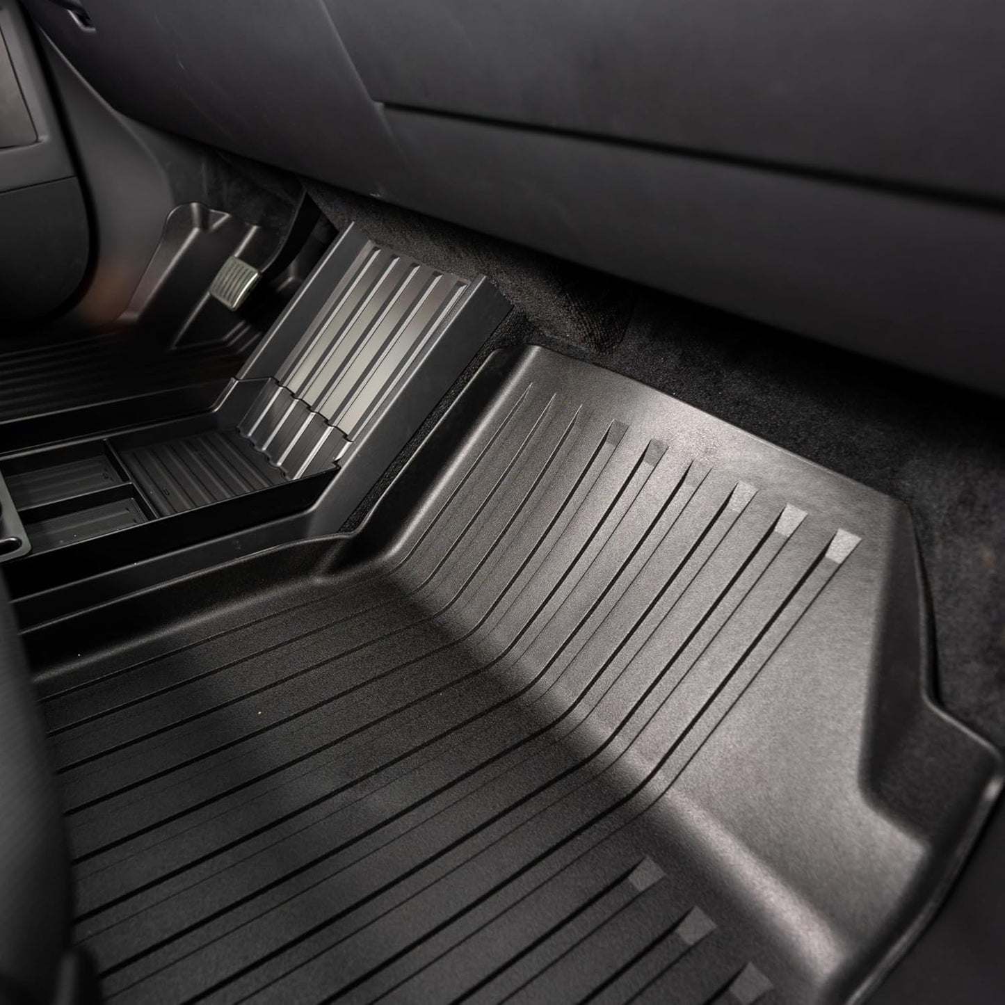 OEDRO Floor Mats & Truck Bed Mat Fit for Tesla Cybertruck 2024 2025, TPE All Weather Floor Liners Custom Fit for 2024 Cybertruck Accessories, 1st & 2nd Row Car Mats and Truck Bed Liner, Black