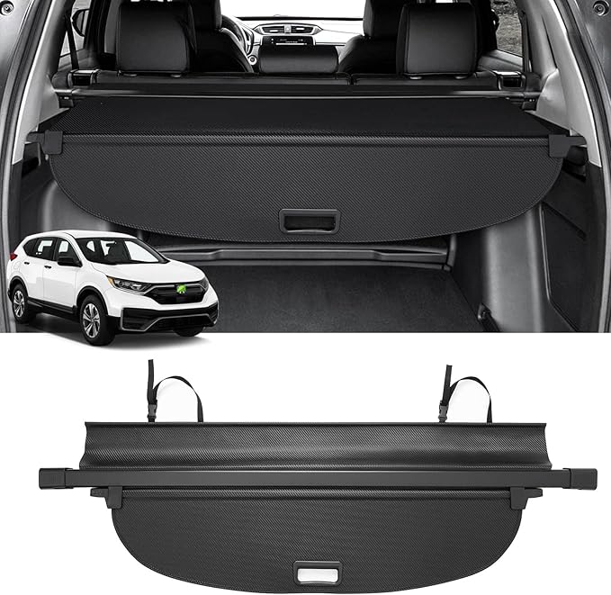 Powerty Retractable Cargo Cover for 2017-2022 Honda CRV-Canvas Texture Trunk Cover Privacy Screen Rear Security Shade for CR-V Accessories (Not for Honda HRV)