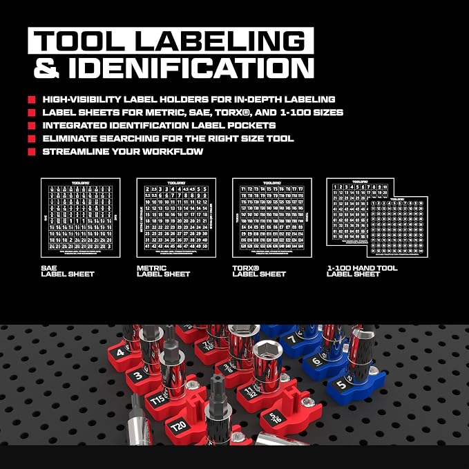 Modular Tool Organizer Bundles - Tool Box, Socket Organizer & Wall Panel Organization System for Toolbox, Kit & Garage Storage - VERTICAL HOLDER BUNDLE