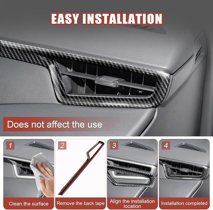 Carbon Fiber Dashboard Side AC Air Vent Panel Cover Compatible with Toyota Corolla 2020–2026 & Corolla Hatchback 2019–2026