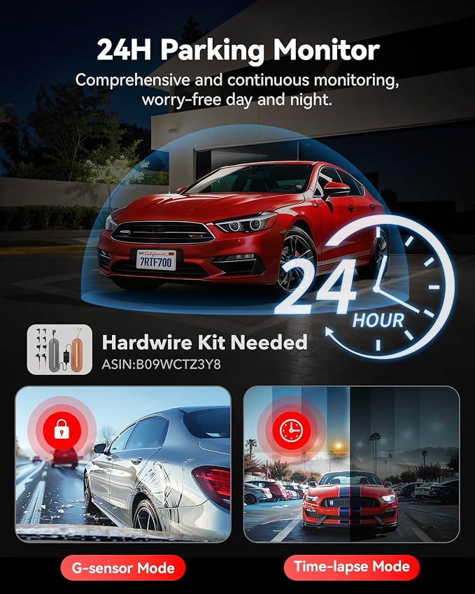 REDTIGER F7N Pro 4K Dash Cam Front and Rear, STARVIS 2 Sensor, 4K/2.5K+1080P Dual Dash Camera for Cars, Built-in 5.8Hz WiFi 6, GPS Tracking, 3.18 Inch Screen, Parking Monitor(SD Card Not Included)
