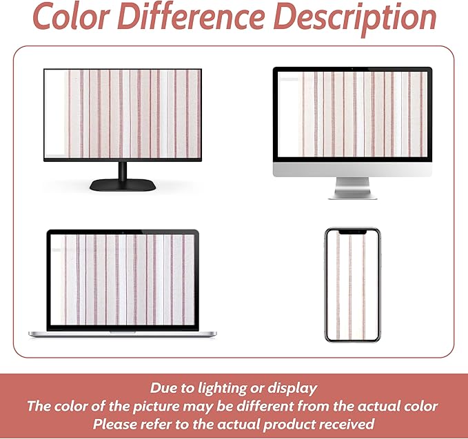 DriftAway Farmhouse Double Layer Linen Blackout Tie Up Curtains Thermal Insulated Vertical Striped Fully Lined Balloon Roman Shade Bathroom Window Adjustable Rod Pocket 25 Inch by 47 Inch Red