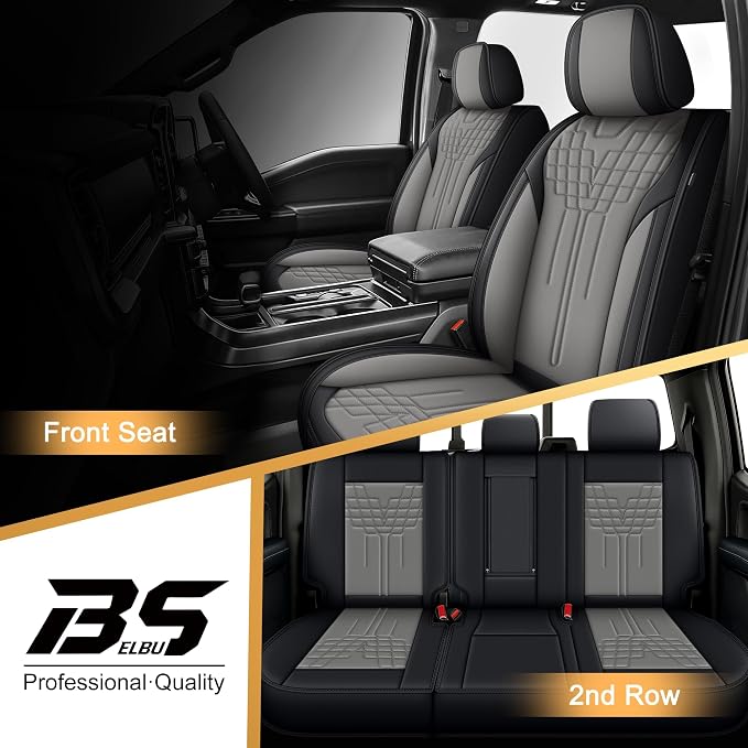 for Ford 2025 2026 F150 Seat Covers 2009-2026 F250 F350 F450 2017-2026 | Premium Handmade Leather Waterproof Fits Not Only SuperCrew Lightning King Ranch Platinum Tremor SVT Raptor