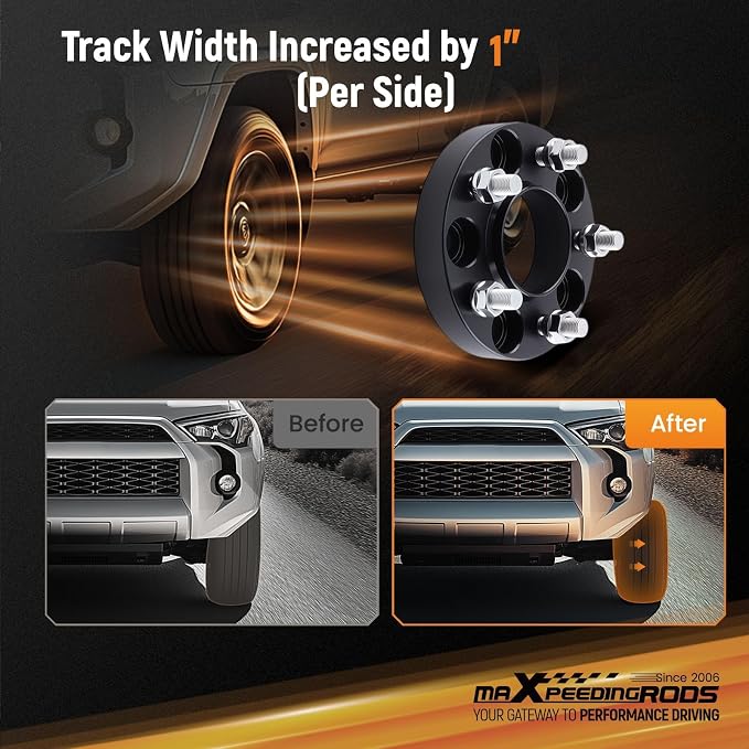 maXpeedingrods 5x4.5 Wheel Spacers 1” for Ford Mustang 1994-2014, Forged 5x114.3mm for Ranger 1983-2012, for Explorer 1990-2010, for Crown Victoria 1992-2011, 70.5mm Hub Bore 1/2"x20 Studs