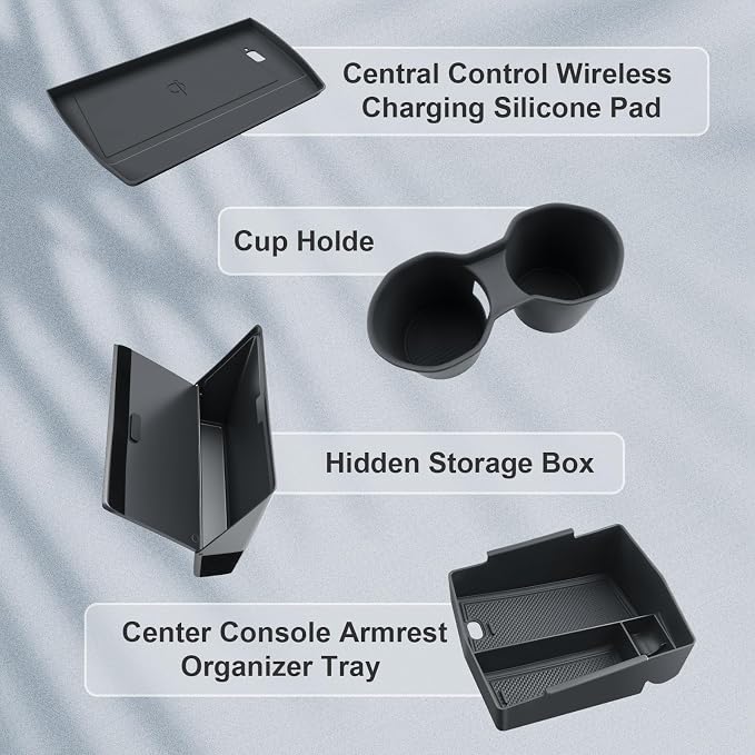 BIBIBO for 2025 Subaru Forester Console Organizer 2025 Subaru Forester Console Armrest Tray+Cup Holder +Wireless Charging Mat +Hidden Storage Box 2025 Forester Accessories
