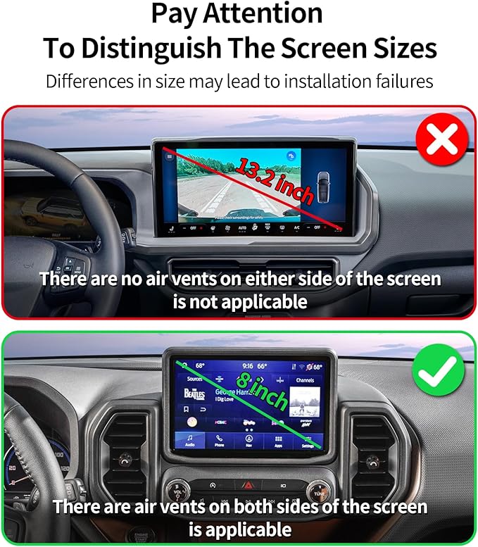 Wireless Charging Car Phone Holder for Ford Bronco Sport 2021-2024, 8" Screen Fixed Clip, 360° Rotation Car Phone Mount Compatible with MagSafe