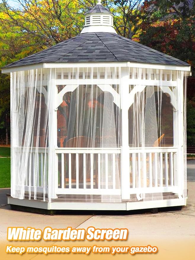 40x10ft Large Mosquito Net - Mesh Netting for Garden Skin and Plants Protection, Patio Bird Bug Screen, White