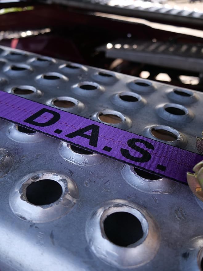 D.A.S. Car Hauler Straps - 2 inches x 11 feet, Set of 4 Wheel Tie Down Straps for Car, Truck, and UTV Transport, Secure Car Tie Dow, Three Cleat Design | Purple Color