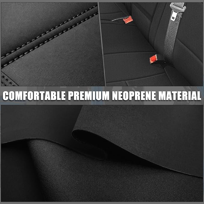 SAPUBK Rear Seat Covers Sets Replace for 2014-2018 Chevy Silverado/GMC Sierra 1500, Premium Neoprene with Composite Soft Foam Lining Breathable Seat Cover Cushion