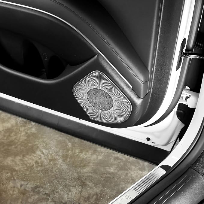 YOUTOOCAR Stainless Steel Door Speaker Decoration Cover Trim Compatible with Hyundai Palisade 2026 Accessories (Silver)