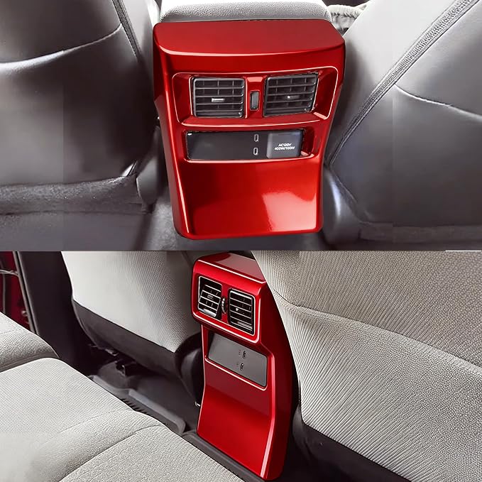 Rear Vent Decor for Toyota 4Runner 2025 2026 Interior Accessories (NOT Fit TRD Pro/TrailHuner) Anti-kick Vent Cover Center Consoles ABS Trim (Dark Red, Rear Vent Cover)