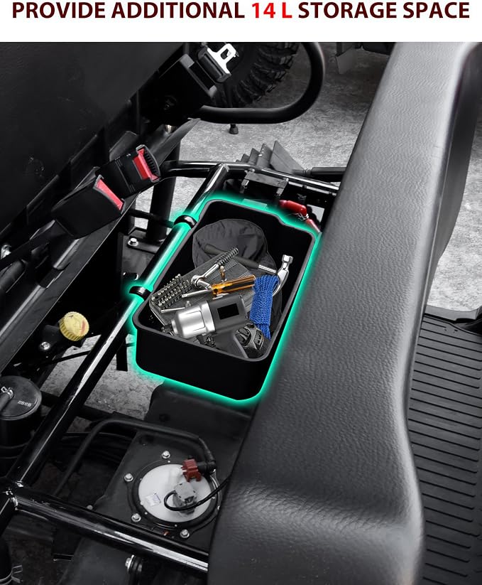 SAUTVS Under Seat Storage Box for Kawasaki Mule 4000 4010 2014-2026 | Water Resistance 14L Under Driver Seat Storage Bin Accessories