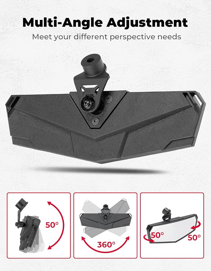 KEMIMOTO Rear View Mirror Compatible with CFMOTO UFORCE U10 Pro/Pro XL/600 & ZForce 950 Sport & Trail 2023-2026, Multi-Angle Adjustment, Features Stable Top Mounting No Vibration Accessories