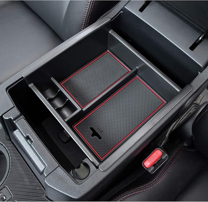 JDMCAR Center Console Organizer (Red Trim) and Gear Shift Organizer Tray Compatible with Toyota 4Runner Accessories 2010-2024