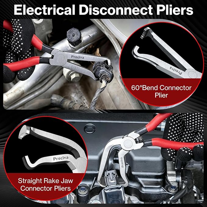 Preciva 10PCS Fuel Line Disconnect Tool Set, Fuel Rail Disconnect & AC Line Release Tool Fuel Filter Remover with Electrical Connector Disconnect Pliers for Automotive, Motorcycle, Mechanical Repair