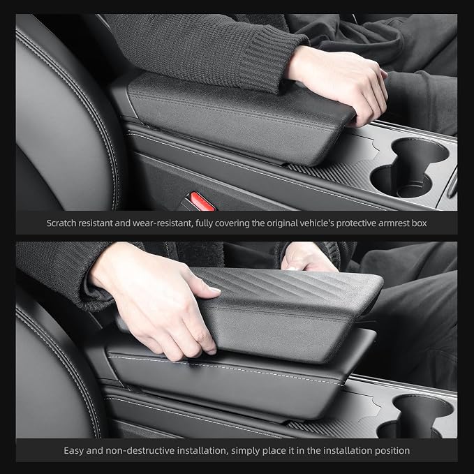 LUCKEASY 8PCS Organizer for Tesla Model Y Juniper 2026 2025 (Not Fit Standard) Cup Holder | Armrest Box & Armrest Cover | Glove Box | Center Pad | Wireless Charging Pad | Center Upper & Lower Tray