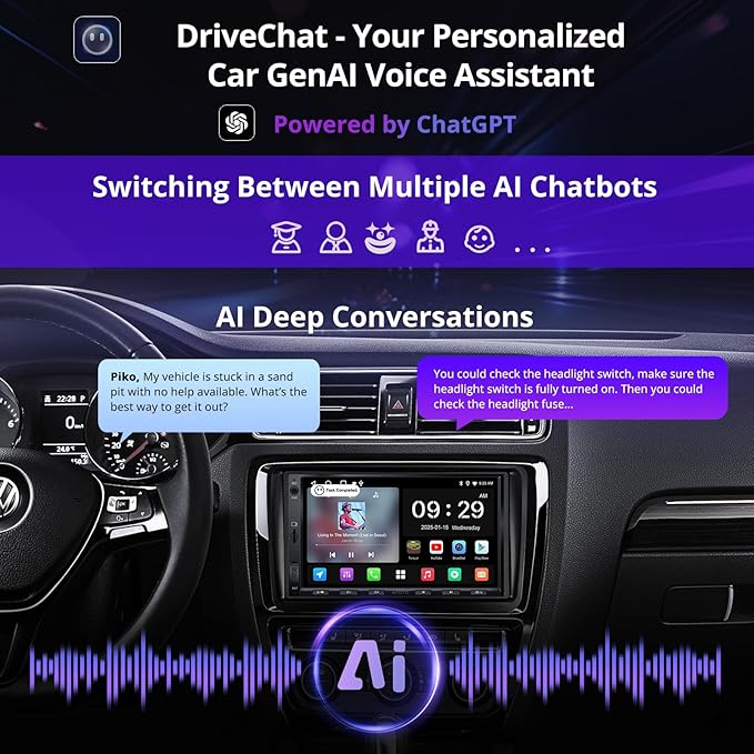 ATOTOZONE AC-4450 Bluetooth OBDII/OBD2 Car Diagnostic Scanner/Scan Tool,for A5LVWA7T,7" Double Din Car Stereo with Wireless CarPlay &Android Auto Compatible with VW Volkswagen Jetta/Tiguan/Golf/Passat