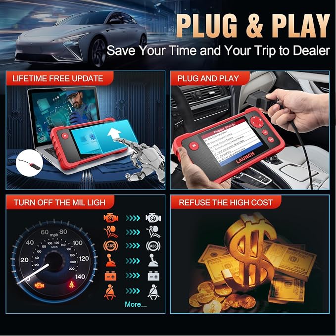 LAUNCH CRP123 V2.0 Plus [2026 New Model] All System Scan Tool with 3 Reset Oil Service/Throttle Relearn/SAS Reset,OBD2 Scanner Diagnostic Tool,Lifetime Free Update