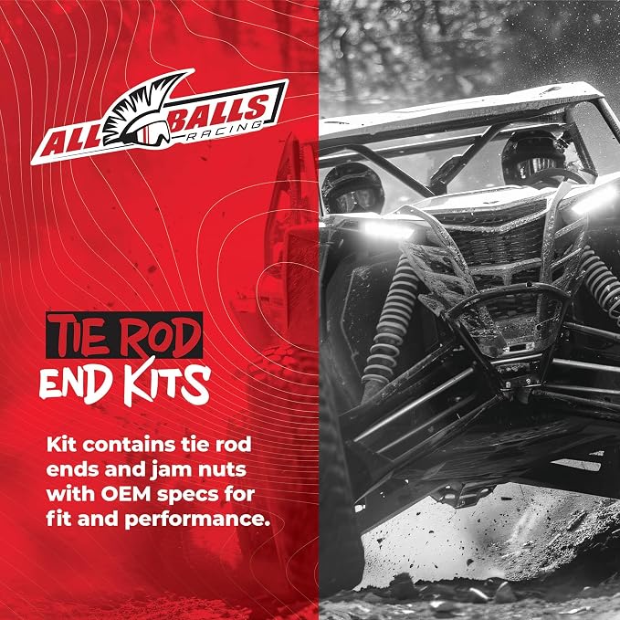 All Balls Racing Tie Rod End Kit (51-1102-R) Compatible with/Replacement For Pioneer 1000-5 2016, 2017, 2018, 2019, 2020,Pioneer 1000-5 LIMITED 2017,Red