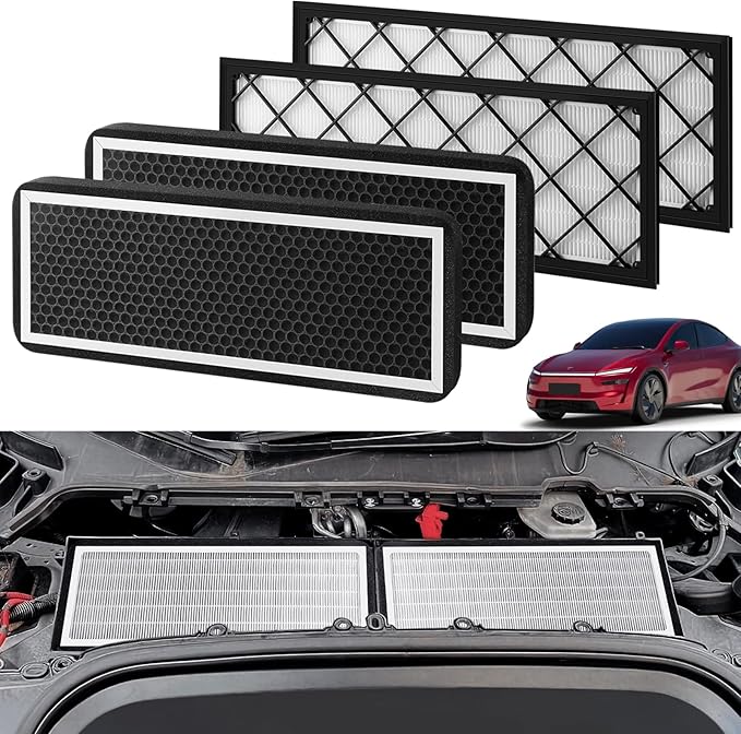 4PCS HEPA Cabin Air Filter for Tesla Model Y 2022-2026, Air Intake Filter with Activated Carbon, Replacement Filters for Model Y High Efficiency Filter Kits