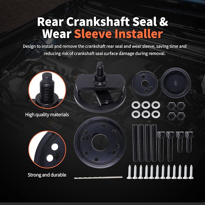 HiSport Front and Rear Crankshaft Seal Remover & Installer Kit - Compatible with 1989-2016 Cummins 3.9L 5.9L 6.7L - Replacement for 3824500 3164660 ST224C 3824078 5395259 2063800090