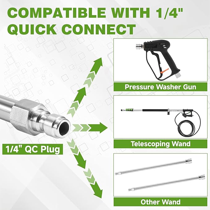 JOEJET Pressure Washer Extension Wand, 30°, 90°, and 120° Curved Power Washer Wand, Pressure Washer Gun with Foam Cannon