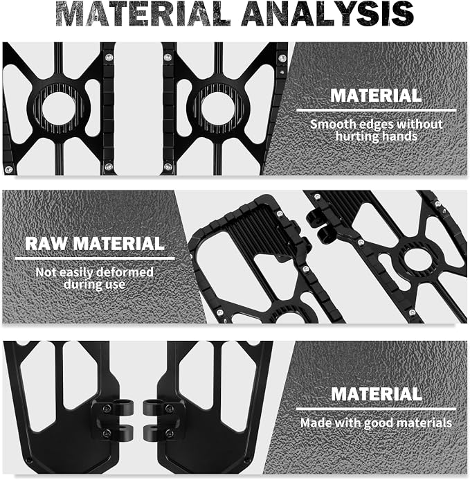 Motorcycle Floorboards Driver Footboards Wide Foot Pegs Board Pedal Compatible with Touring Electra Road Street Glide Softail Road King Black Edge